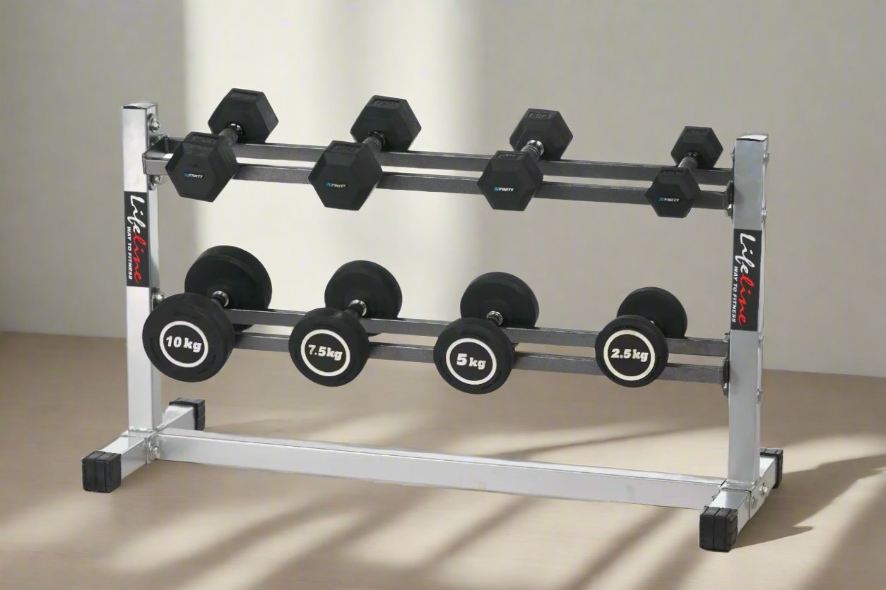 Nfinity Dumbbell Stand | Weight Rack (2 Tier) - Nfinity